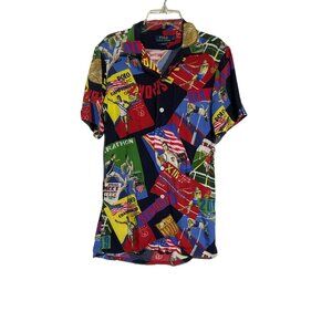 Polo Ralph Lauren Men's Custom Fit Short Sleeve Button Down Shirt Viscose XS